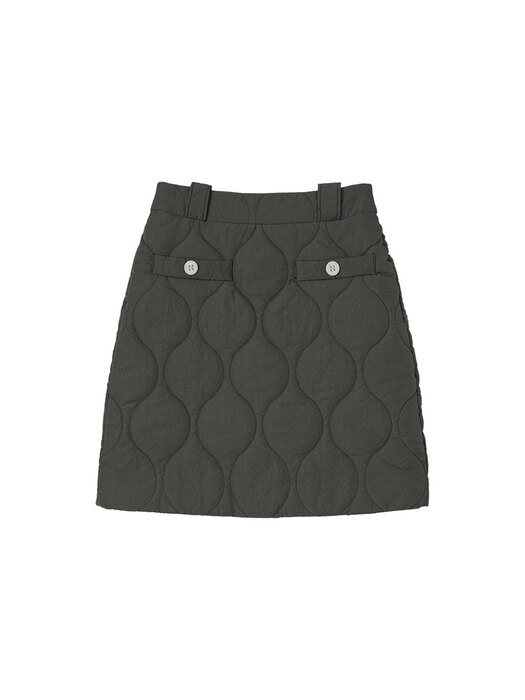 SIST9016 quilting tweed skirt_Mocha Brown