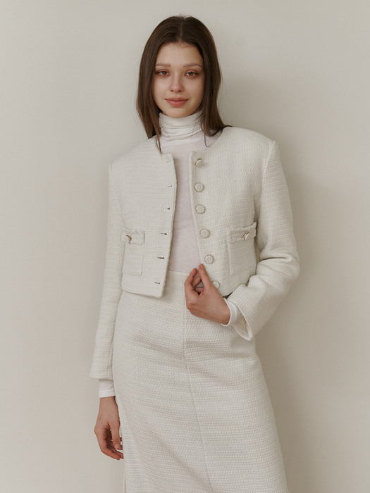 ivory classic tweed jacket