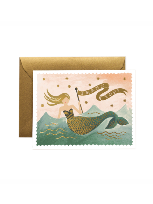 라이플페이퍼 Mermaid Thank You Card 감사 카드