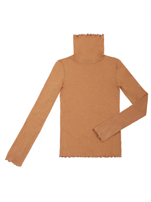 TURTLE NECK TOP camel