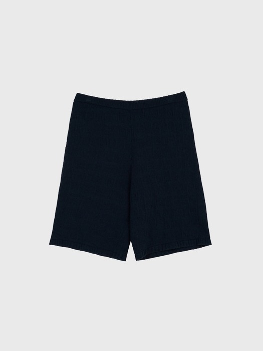 jacquard letter knit shorts - navy