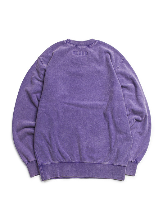 Pigment Dyeing Sweat Shirt -Purple-
