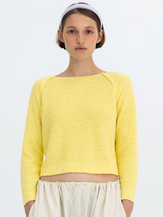BOUCLE KNIT PULL OVER - YELLOW