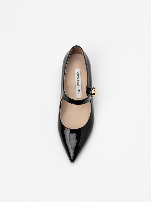 Loire Maryjane Shoes in Black Patent