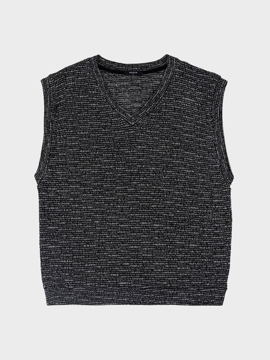 Melange Knit Vest (Black)