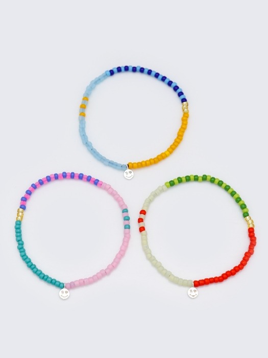 Color beads stripe layered Bracelet 스트라이프 컬러믹스 레이어드 비즈 팔찌