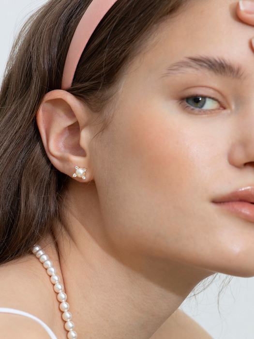 star swarovski pearl earrings