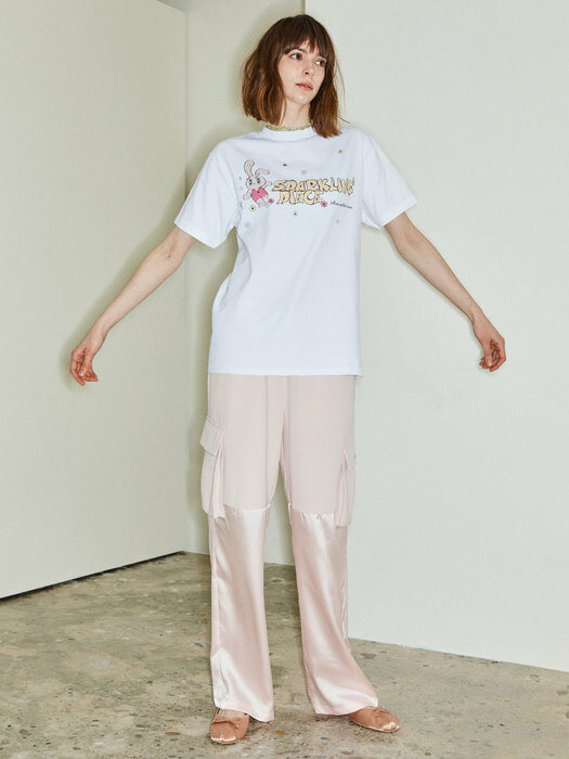 DIANA GLOSSY CARGO PANTS-PINK