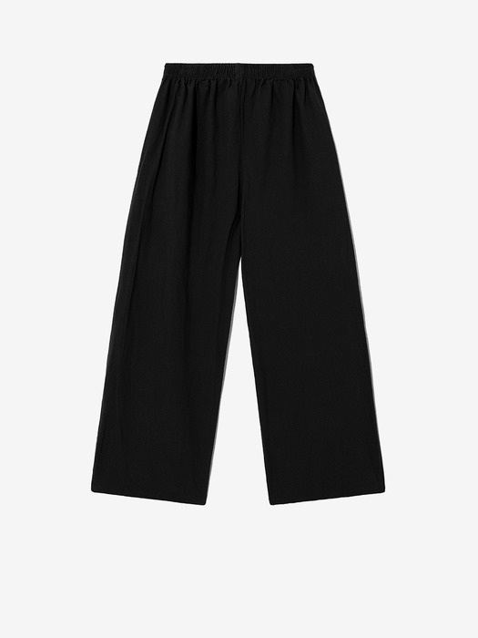 Washed vacation linen pants_black
