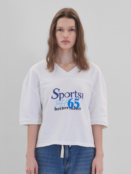 v neck rugby t-shirts (white)