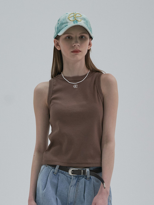 Essential Sleeveless Top_Brown