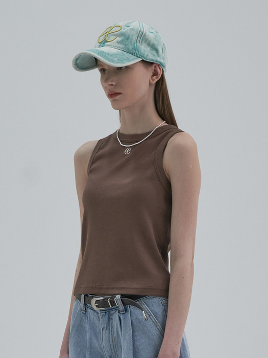 Essential Sleeveless Top_Brown