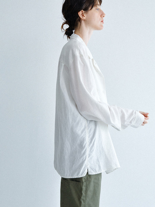 Anne Linen Work Shirts (White)