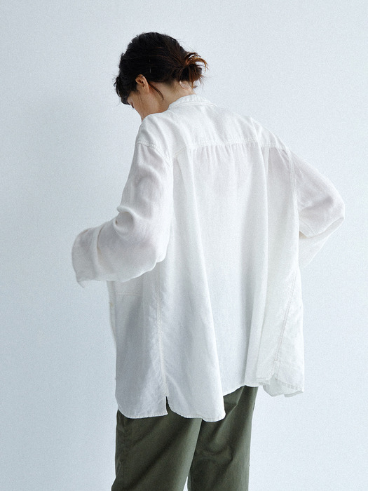 Anne Linen Work Shirts (White)