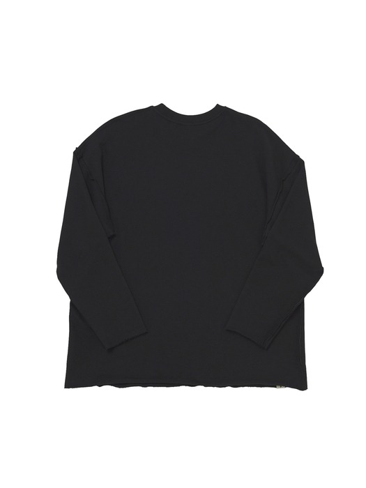 VINTAGE P. DYEING CUT-OUT BOX TEE (Black)