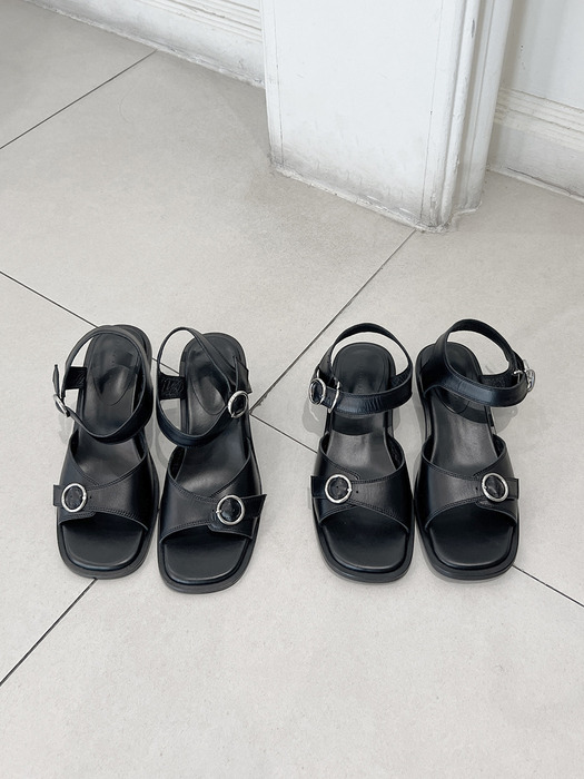 Lian Sandals Leather Black 3cm