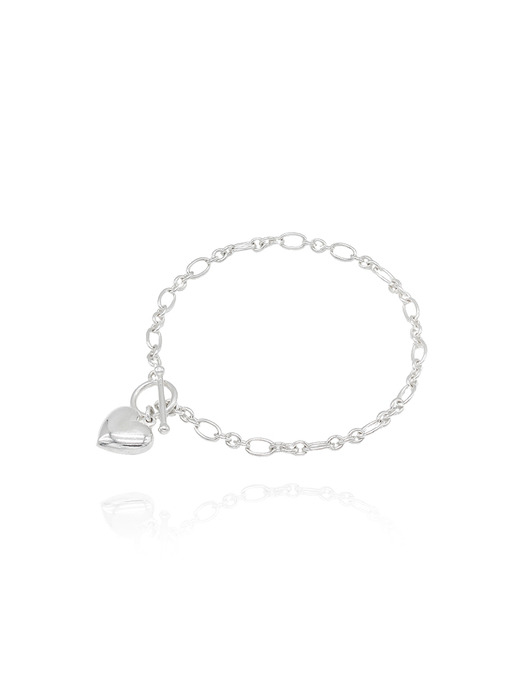Randy G Heart 925 Silver Bracelet