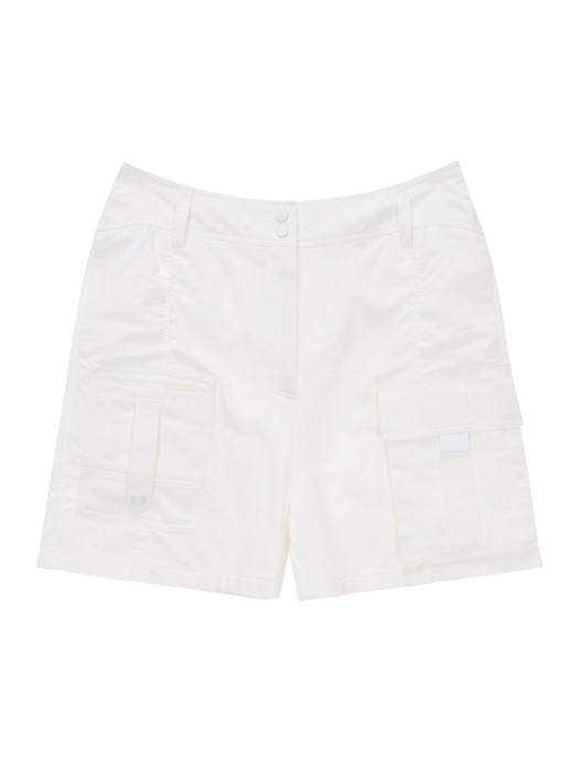 SWEAT COMBI CARGO SHORTS IN WHITE