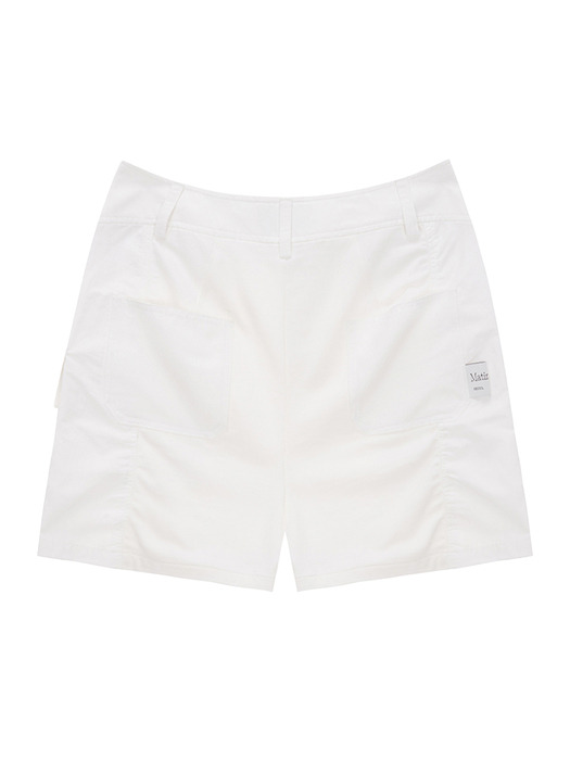 SWEAT COMBI CARGO SHORTS IN WHITE