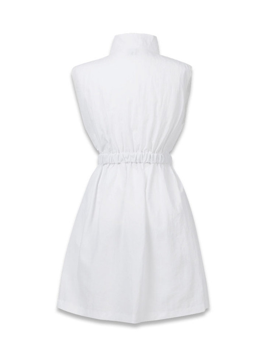 shine zip-up dress white