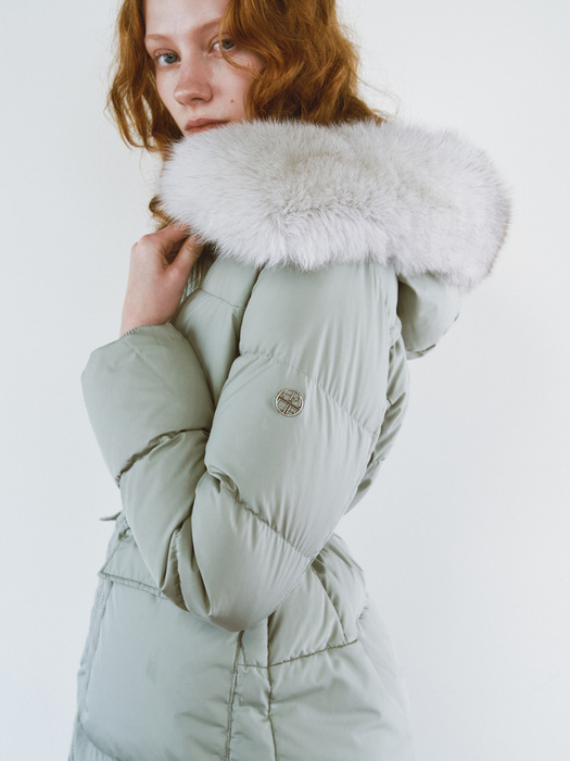 FOX FUR HOODED GOOSE DOWN JACKET [3COLORS]