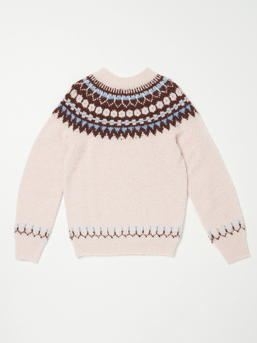 Via Jacquard halfneck Knit (Light pink)