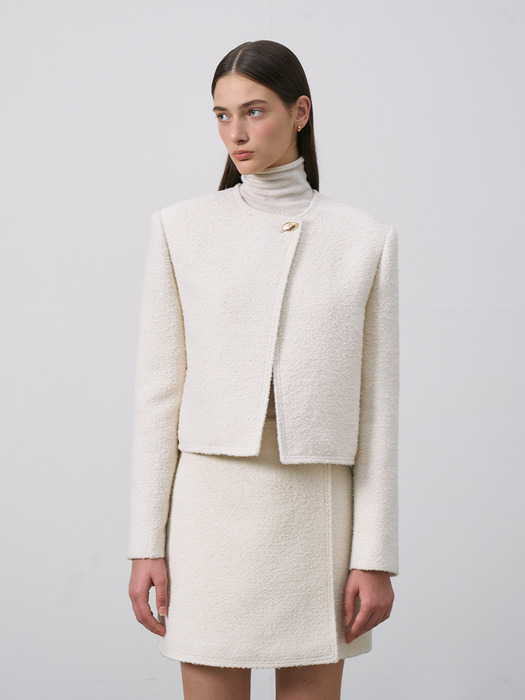 Wool Tweed Wrap Skirt