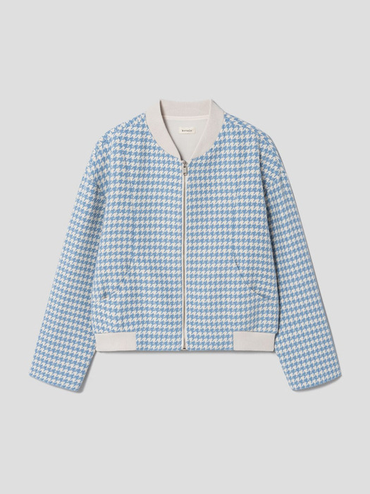 Hound Tooth Tweed Bomber Jacket  Sky Blue(WE3911T59Q) (WE3911T59Q)