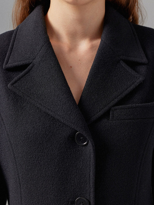 Black Premium Wool Single Coat
