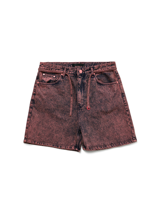 WINE DENIM SHORTS