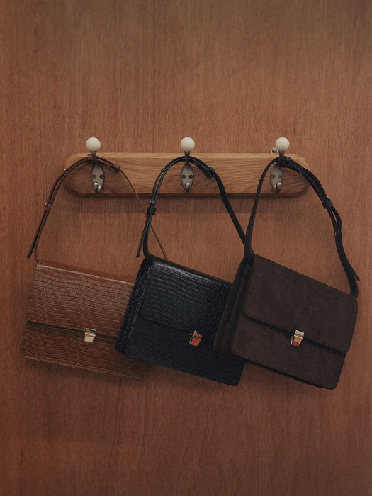 TALIA SLIM BOX BAG (SUEDE BROWN)