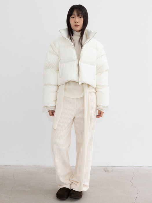 Puffer Crop Down Jumper_Ivory