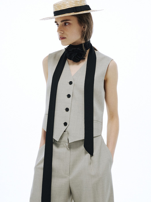 SUMMER WOOL CLASSIC VEST_BEIGE