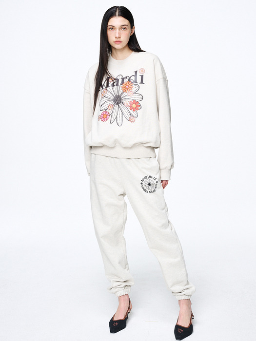 SWEATSHIRT FLOWERMARDI BLOSSOM_OATMEAL BLACK