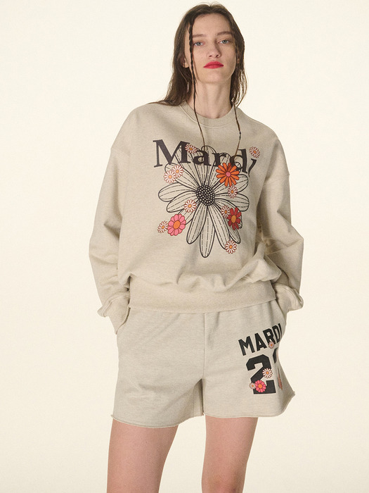 SWEATSHIRT FLOWERMARDI BLOSSOM_OATMEAL BLACK