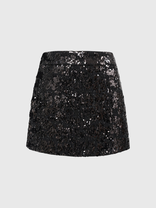 로사나 스팽글 스커트_블랙 / ROSANA SPANGLE SKIRT_BLACK