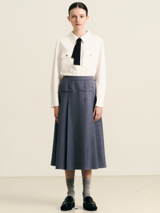 WD_Blue design long skirt