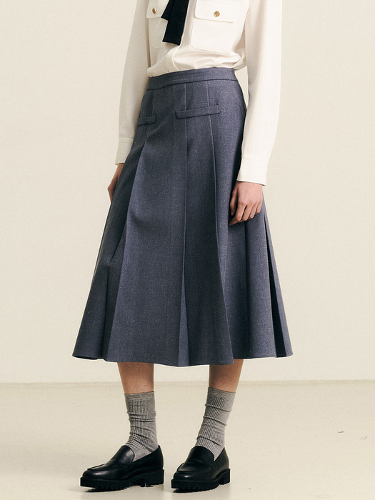 WD_Blue design long skirt
