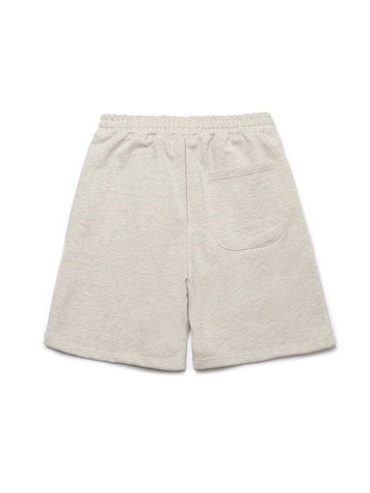 pintuck french terry half pants_ivory