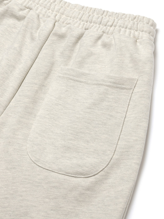 pintuck french terry half pants_ivory