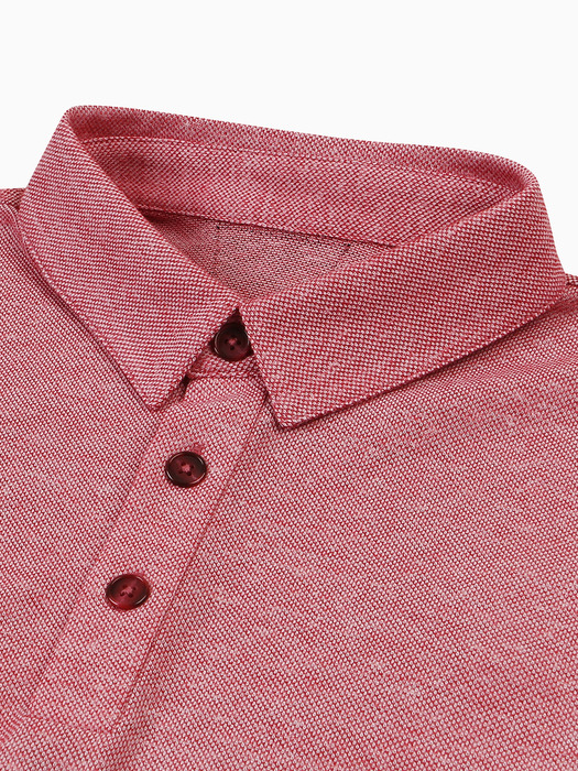 린넨/폴리 PQ 남성 골프 티셔츠 (RED)