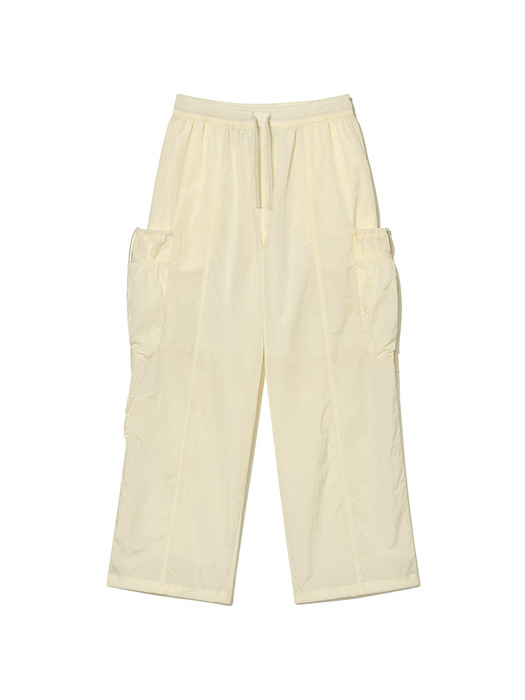 Shirring Pocket Pants Pale Yellow