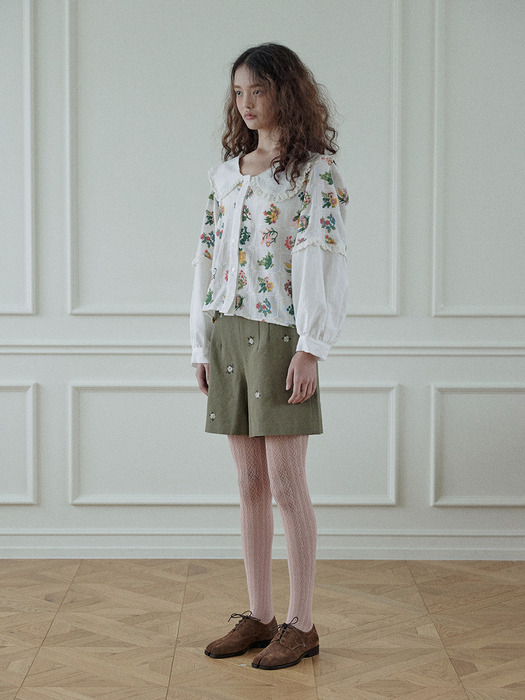 Botanical blouse / White
