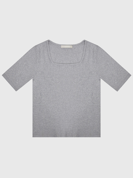 Ribbed Slim Span Square T-shirt