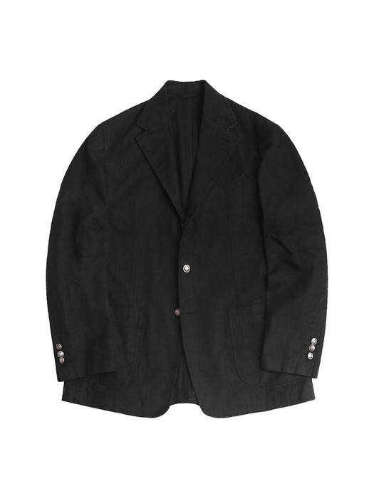408 Linen Washed Jacket (Black)