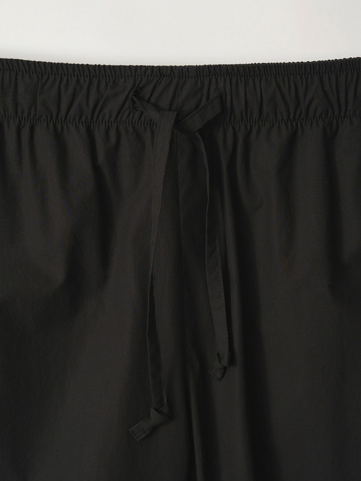 Cotton drawstring pants (Black)