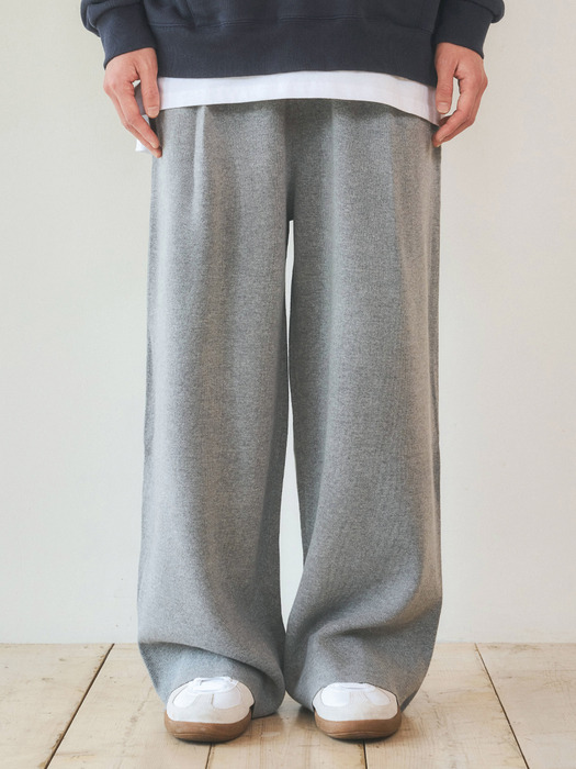 Always Symbol Deep One-Tuck Knit Pants 3color