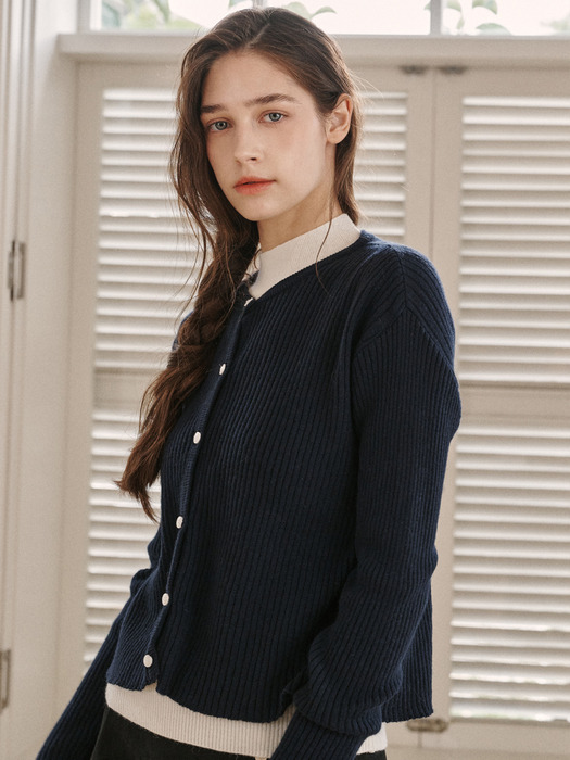 cashmere basic cardigan-navy