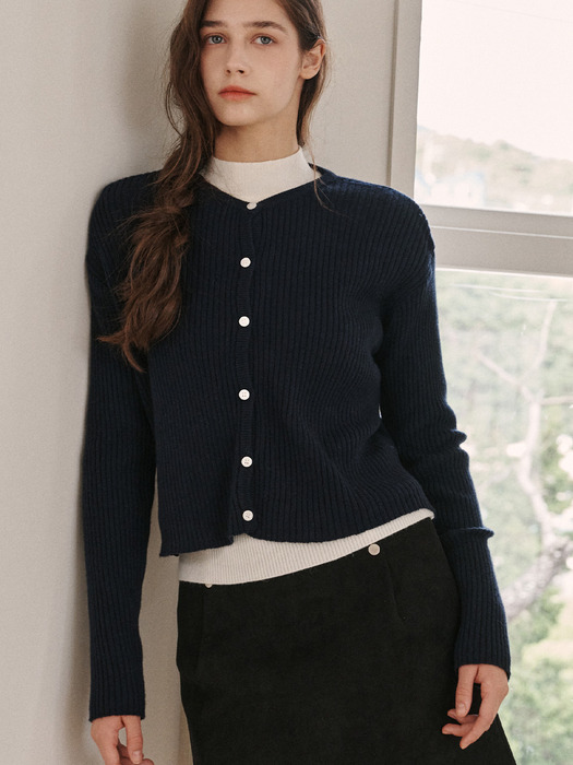 cashmere basic cardigan-navy