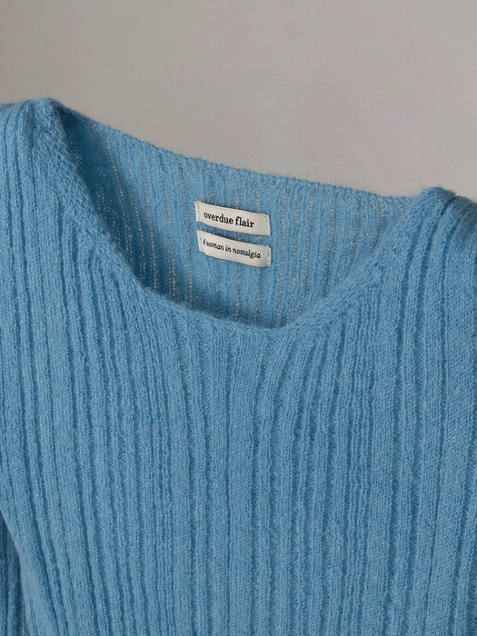 MOHAIR RIB KNIT TOP_OCEAN BLUE